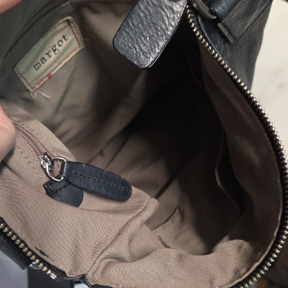 Margot Black Leather Messenger Bag - Picture 6 of 6